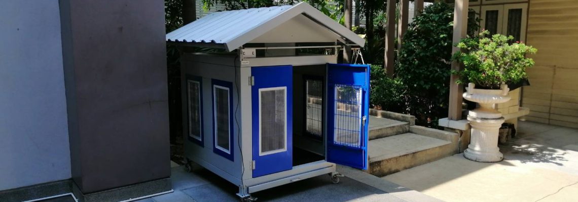 รีวิวบ้านสุนัข L สีฟ้า