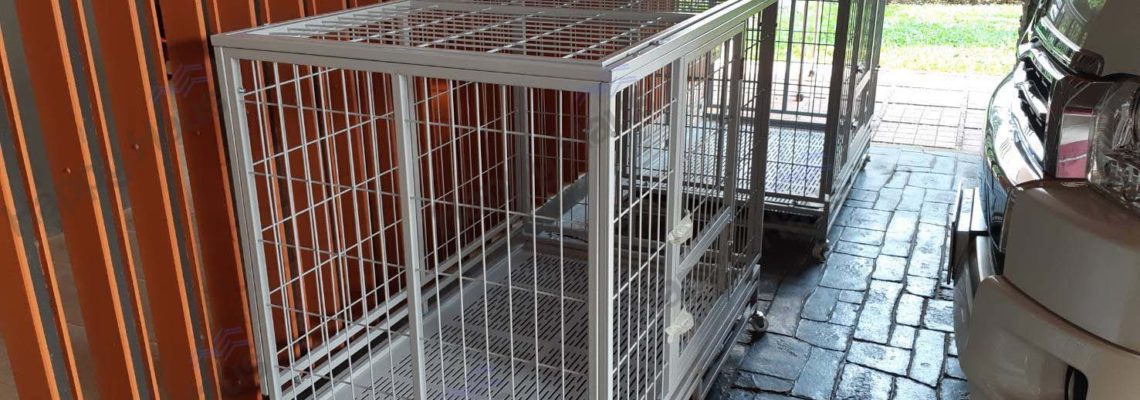 รีวิวกรงสุนัข L พับได้สีเทาอ่อน