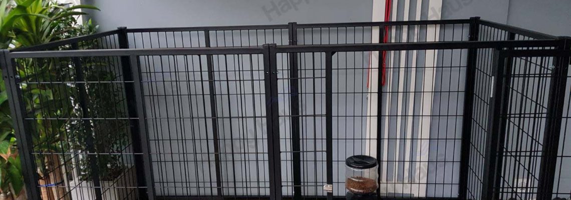 รีวิวคอกสุนัข L กว้างสีดำ